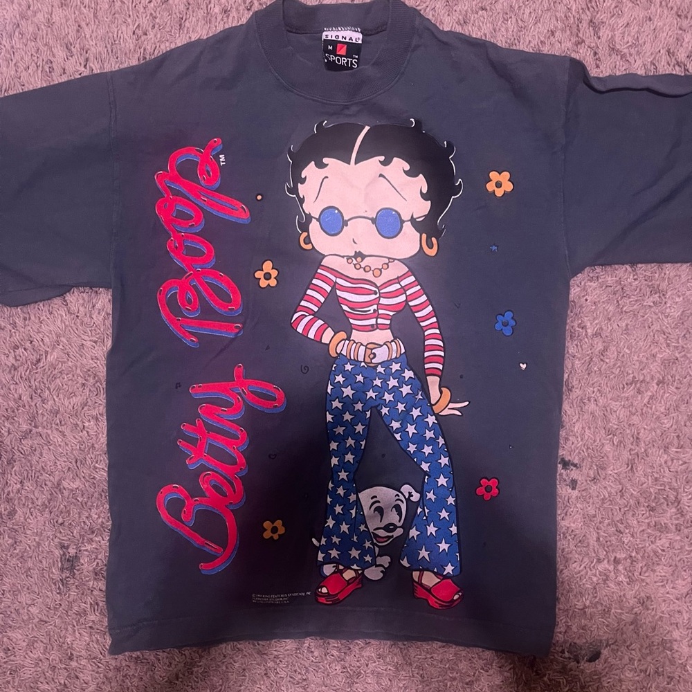 Betty Boop Kids Graphic T-Shirt - Charcoal
